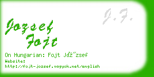 jozsef fojt business card